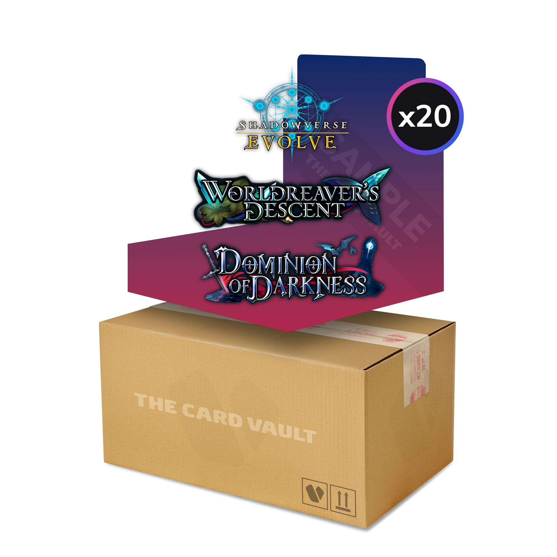 Shadowverse: Evolve - Combined Set 01 - Worldreavers Descent & Dominion of Darkness - Display Case (20x Booster Boxes)
