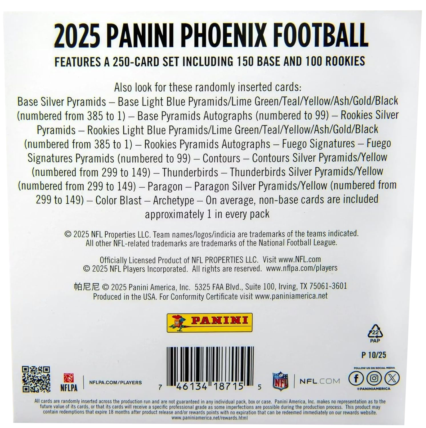 Panini - 2025 Phoenix American Football (NFL) - Mega Box