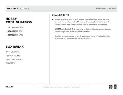 Panini - 2025 Mosaic American Football (NFL) - Hobby Box