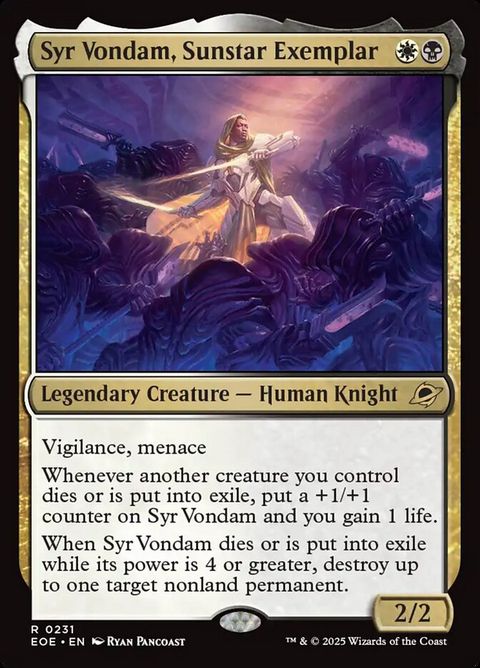 Syr Vondam, Sunstar Exemplar (231)
