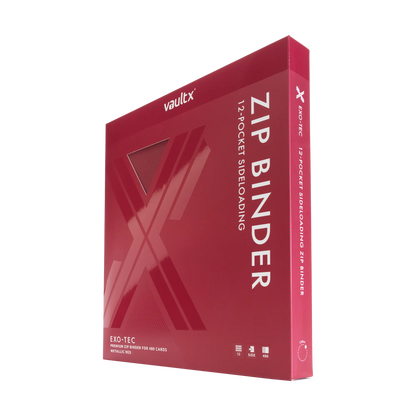 Vault X - 12-Pocket Exo-Tec® Zip Binder - Metallic Red