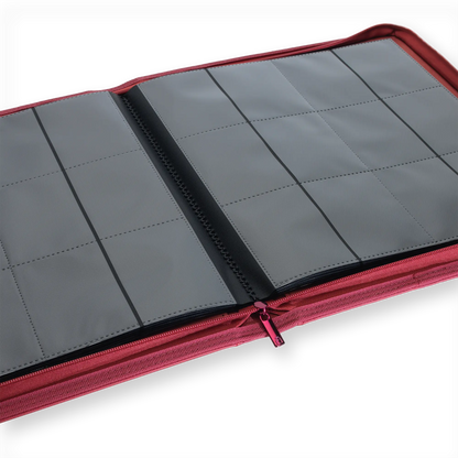 Vault X - 12-Pocket Exo-Tec® Zip Binder - Metallic Red
