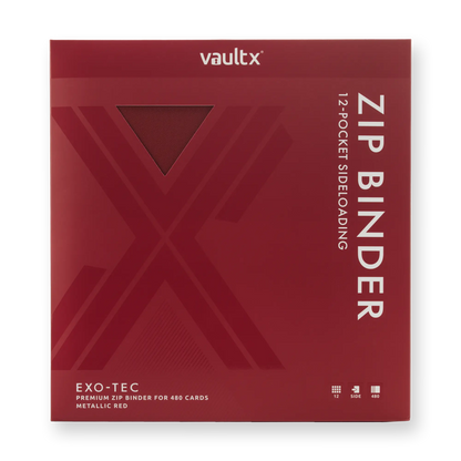 Vault X - 12-Pocket Exo-Tec® Zip Binder - Metallic Red