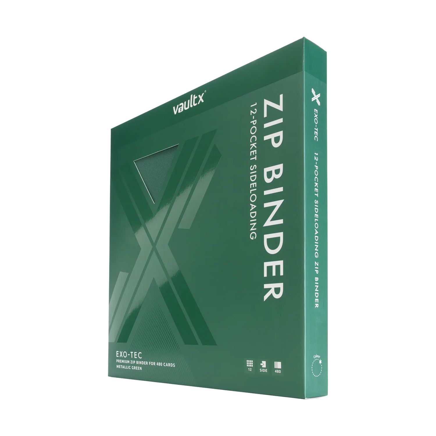 Vault X - 12-Pocket Exo-Tec® Zip Binder - Metallic Green