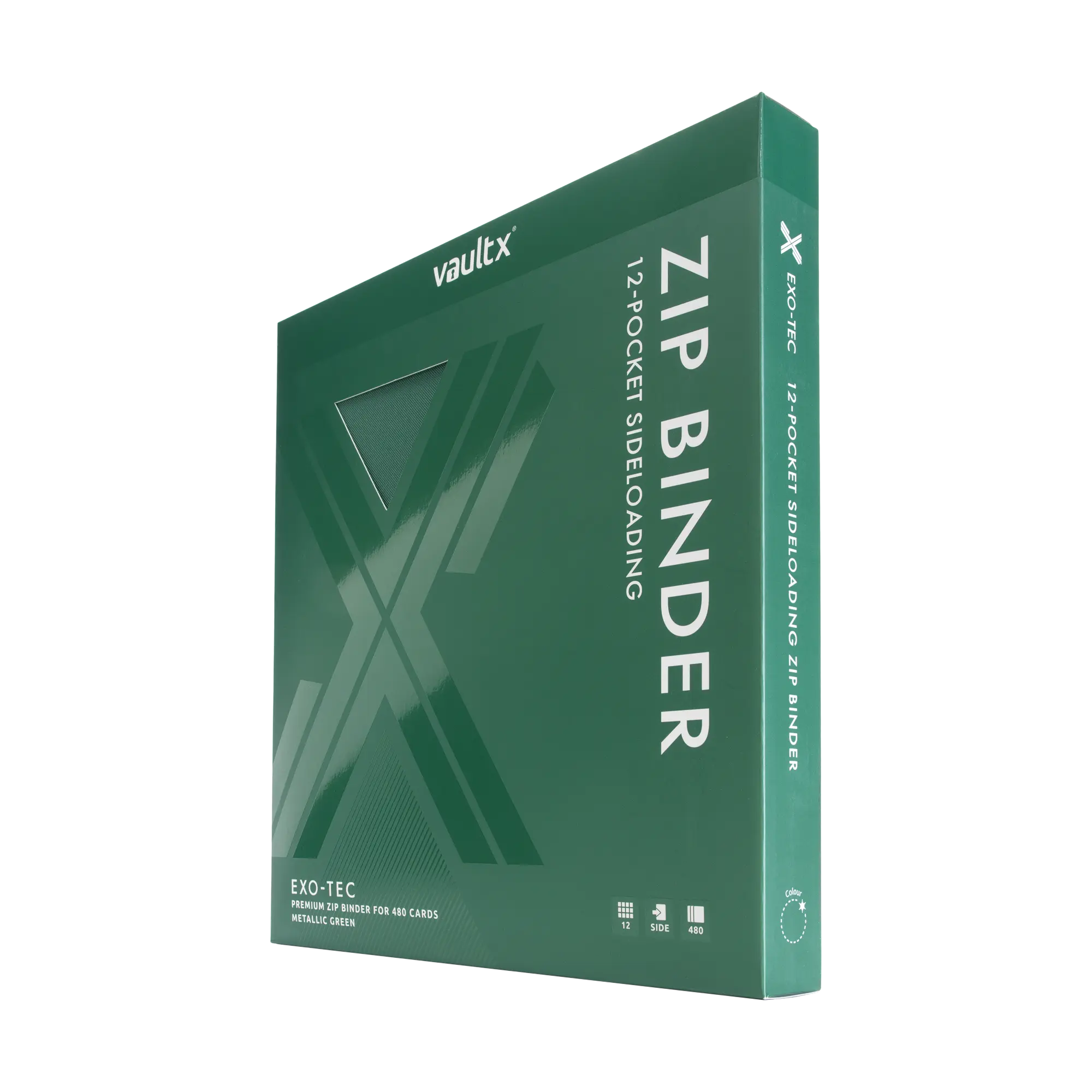 Vault X - 12-Pocket Exo-Tec® Zip Binder - Metallic Green