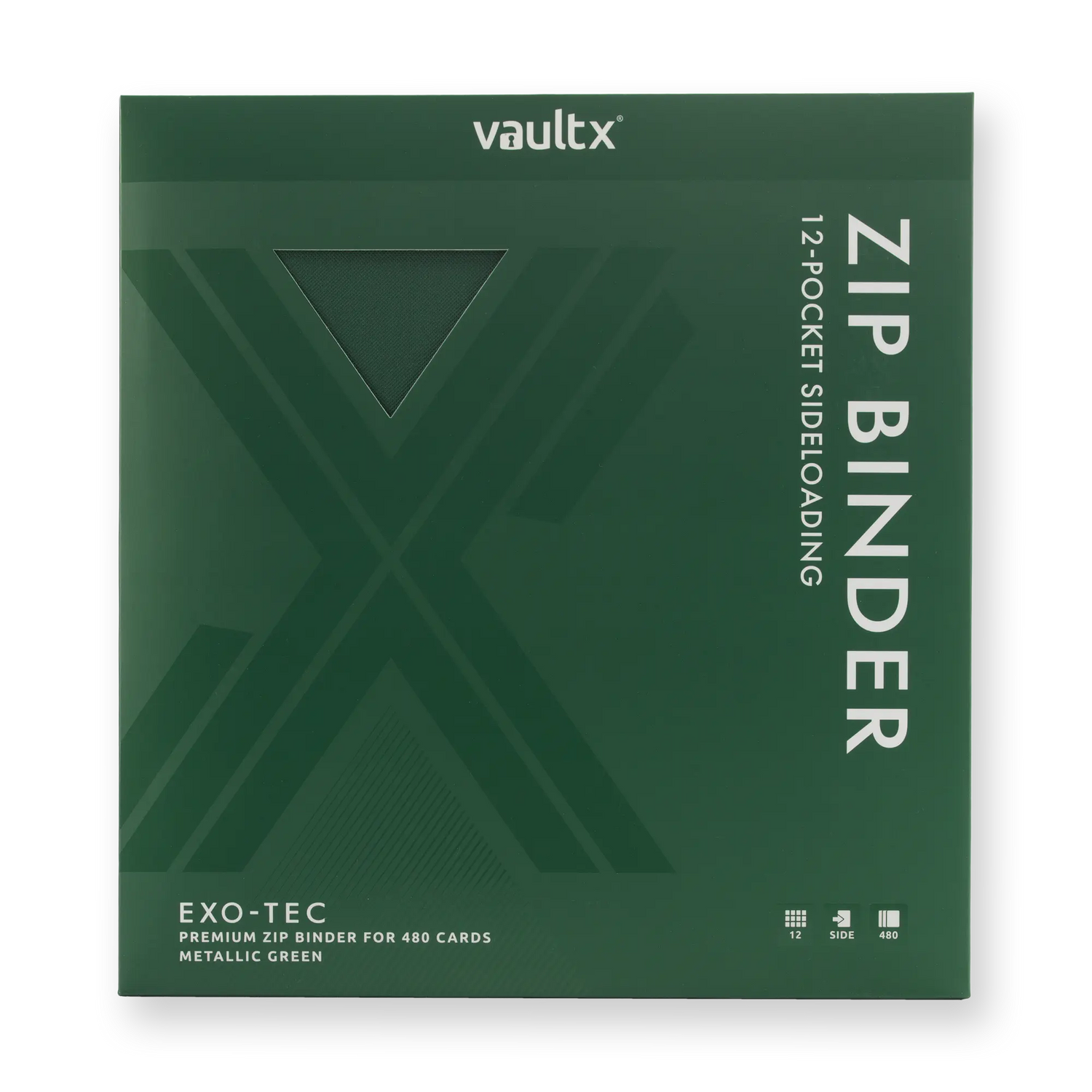 Vault X - 12-Pocket Exo-Tec® Zip Binder - Metallic Green
