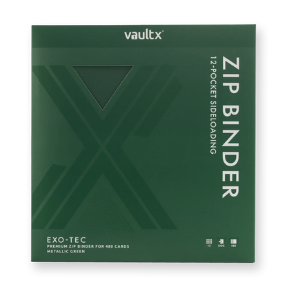 Vault X - 12-Pocket Exo-Tec® Zip Binder - Metallic Green