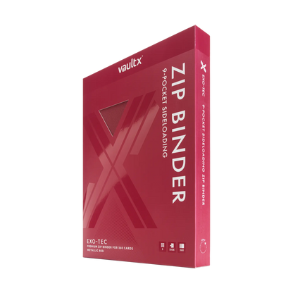 Vault X - 9-Pocket Exo-Tec® Zip Binder - Metallic Red