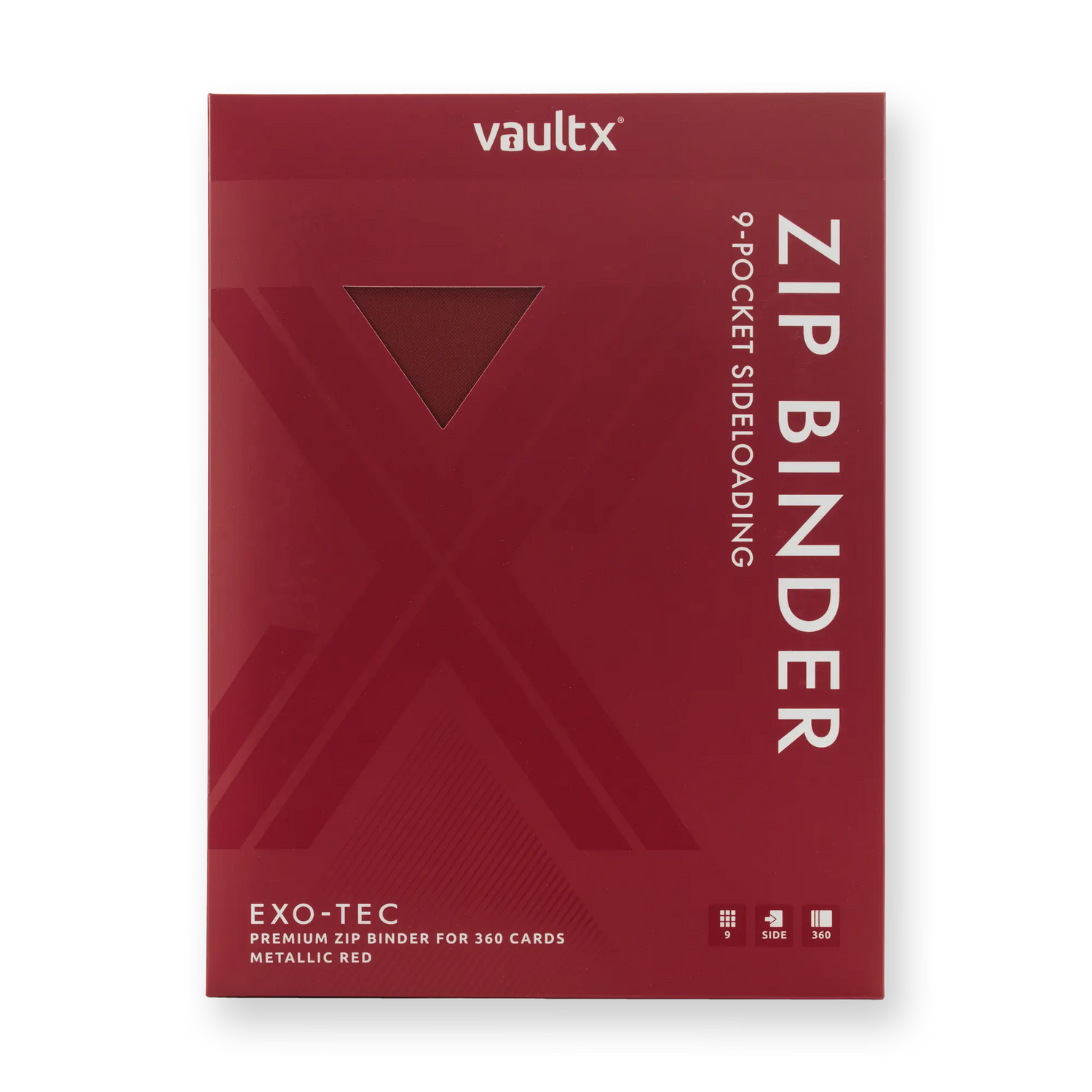 Vault X - 9-Pocket Exo-Tec® Zip Binder - Metallic Red