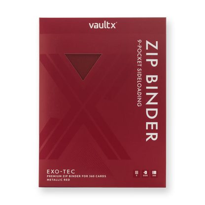 Vault X - 9-Pocket Exo-Tec® Zip Binder - Metallic Red
