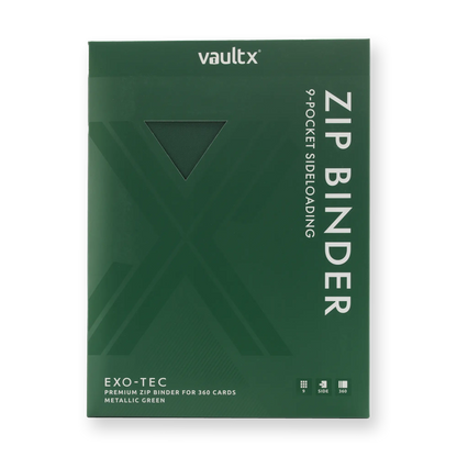 Vault X - 9-Pocket Exo-Tec® Zip Binder - Metallic Green