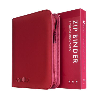 Vault X - 4-Pocket Exo-Tec® Zip Binder - Metallic Red