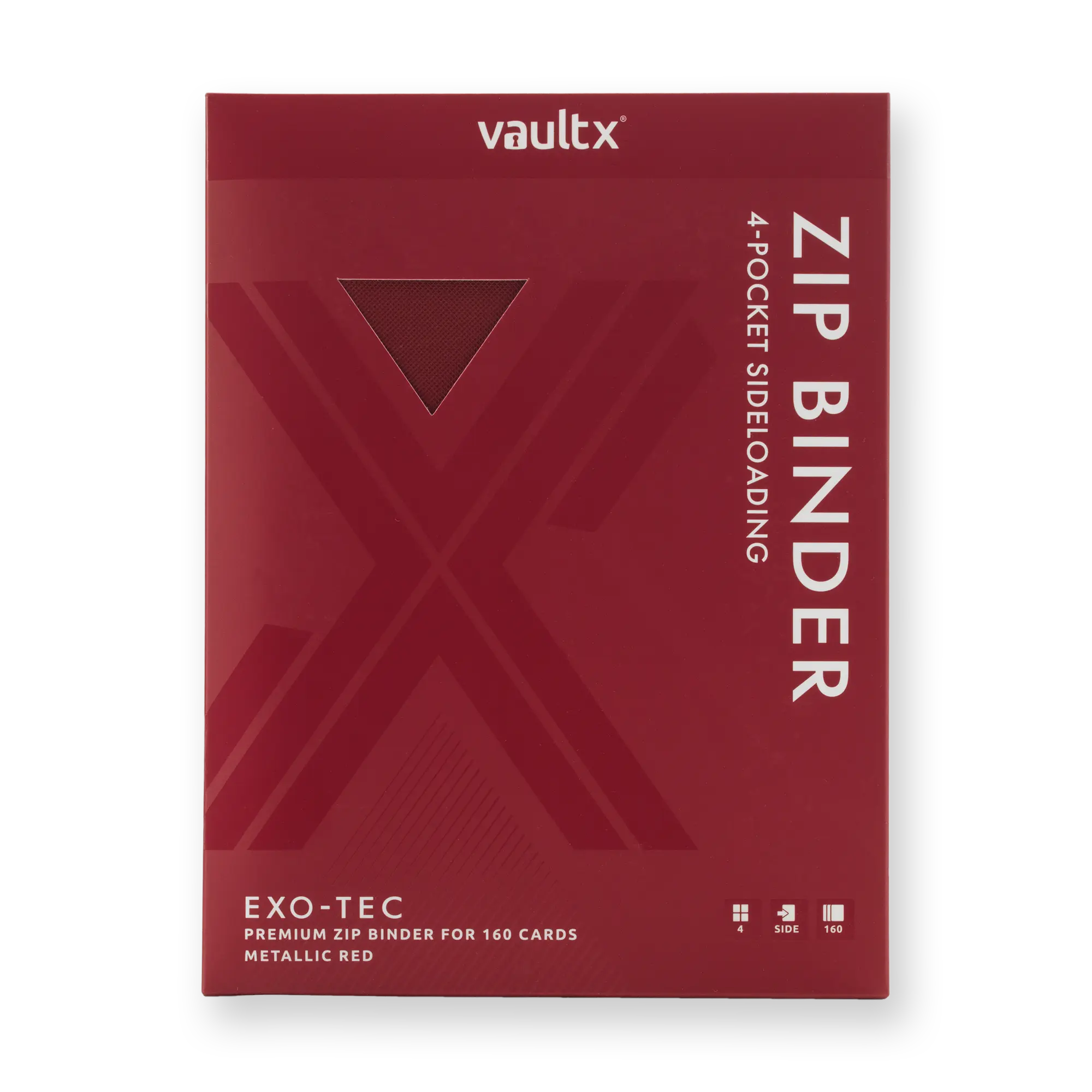 Vault X - 4-Pocket Exo-Tec® Zip Binder - Metallic Red