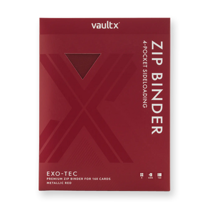Vault X - 4-Pocket Exo-Tec® Zip Binder - Metallic Red