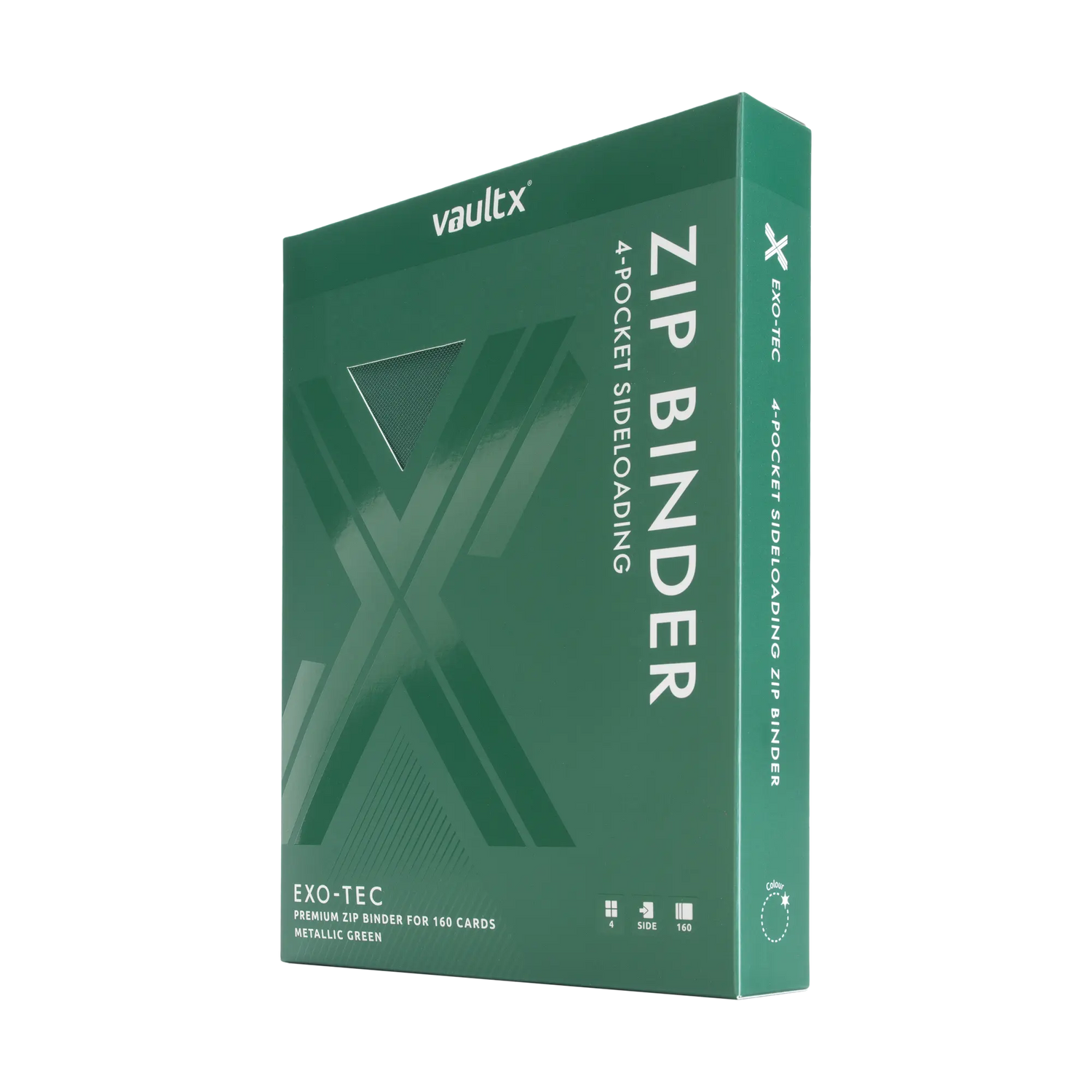 Vault X - 4-Pocket Exo-Tec® Zip Binder - Metallic Green