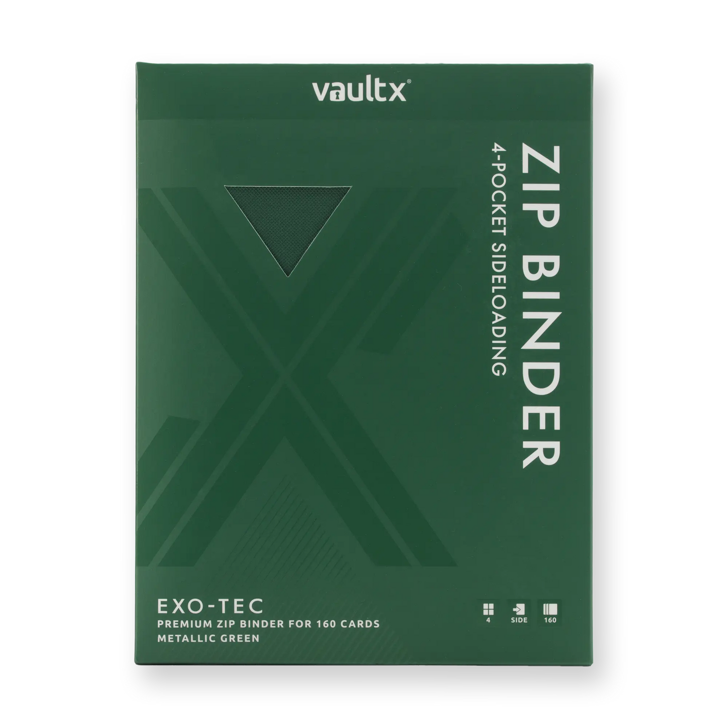 Vault X - 4-Pocket Exo-Tec® Zip Binder - Metallic Green