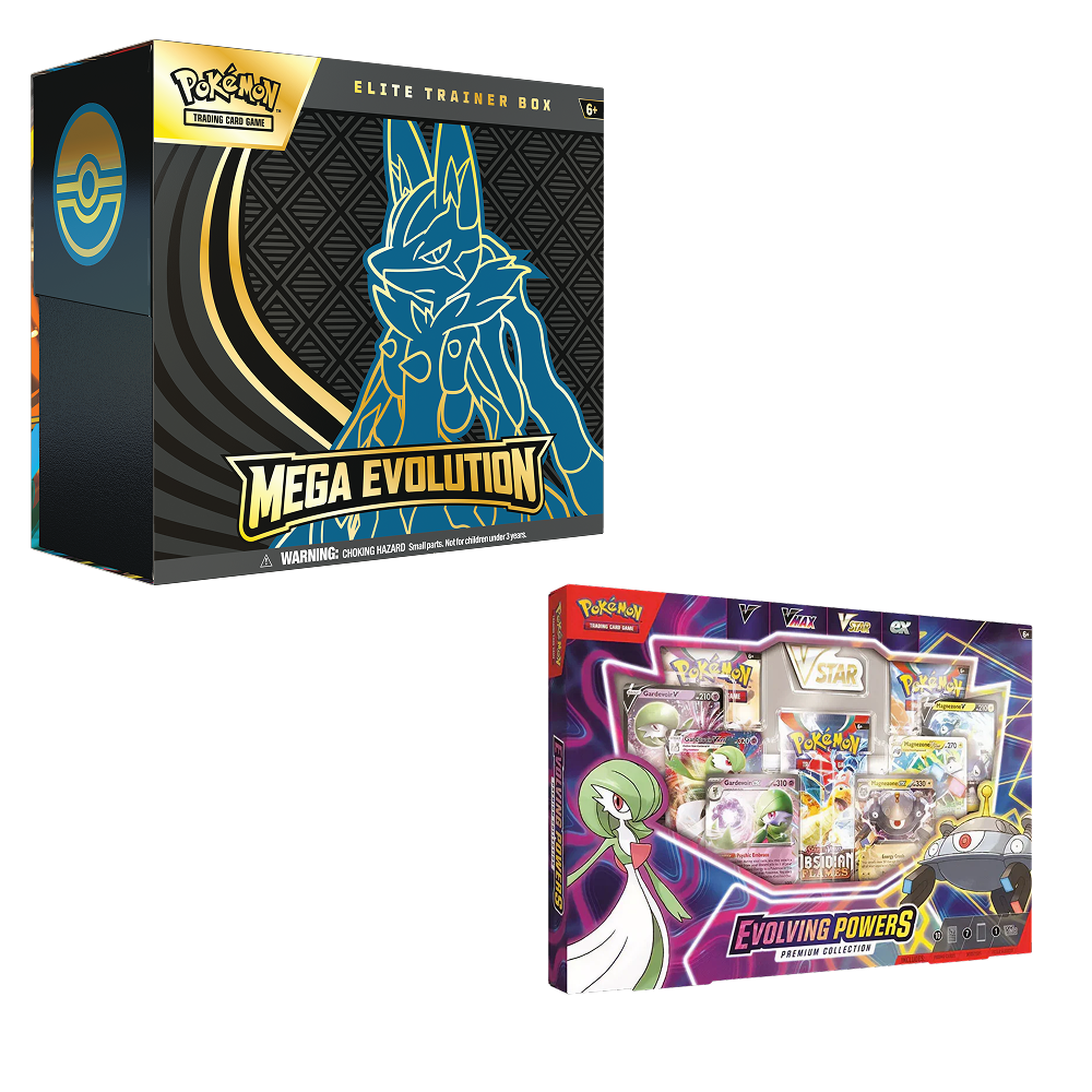 Pokemon TCG - Evolving Powers Collection Box &amp; Mega Evolution ETB (Lucario) - Bundle