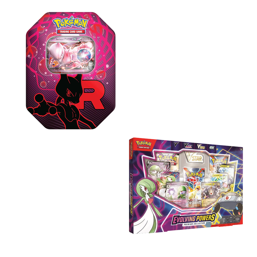 Pokemon TCG - Evolving Powers Collection Box &amp; Team Rocket Tin (Mewtwo) - Bundle