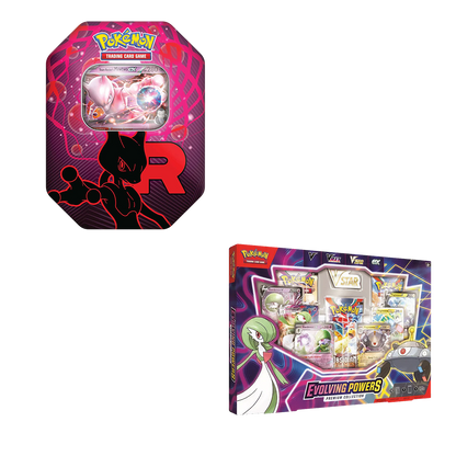 Pokemon TCG - Evolving Powers Collection Box &amp; Team Rocket Tin (Mewtwo) - Bundle
