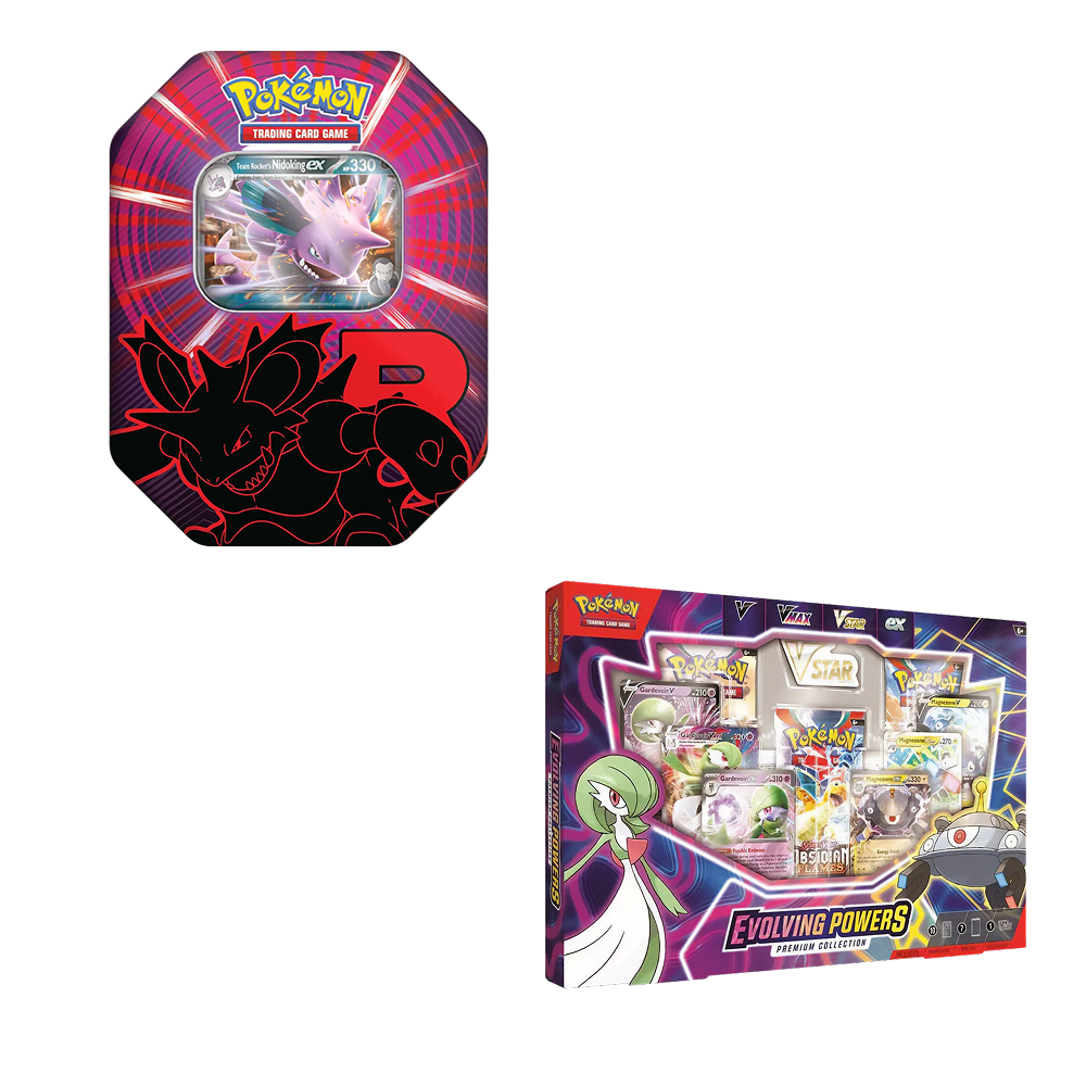 Pokemon TCG - Evolving Powers Collection Box &amp; Team Rocket Tin (Nidoking) - Bundle