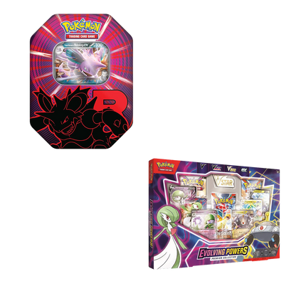 Pokemon TCG - Evolving Powers Collection Box &amp; Team Rocket Tin (Nidoking) - Bundle