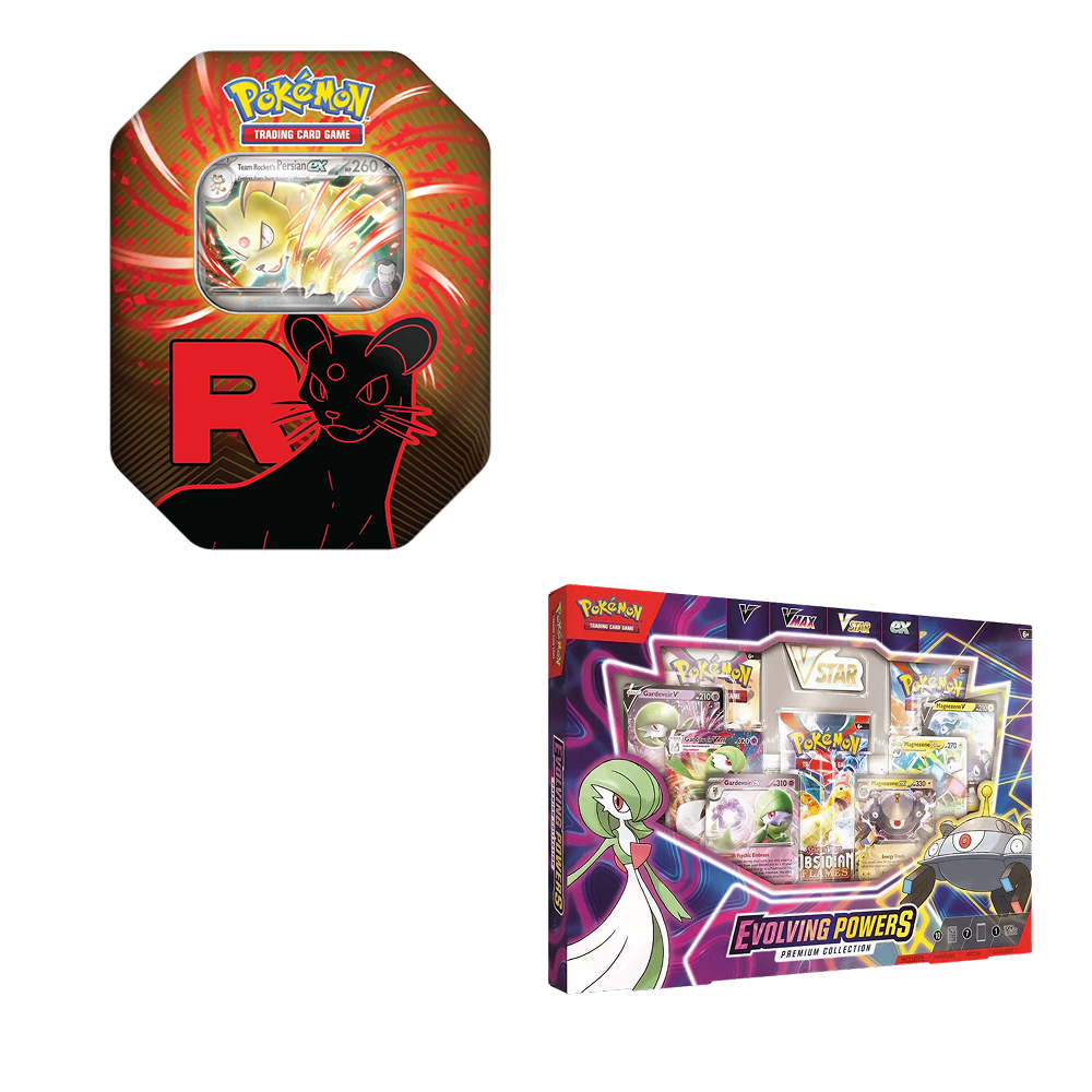 Pokemon TCG - Evolving Powers Collection Box &amp; Team Rocket Tin (Persian) - Bundle