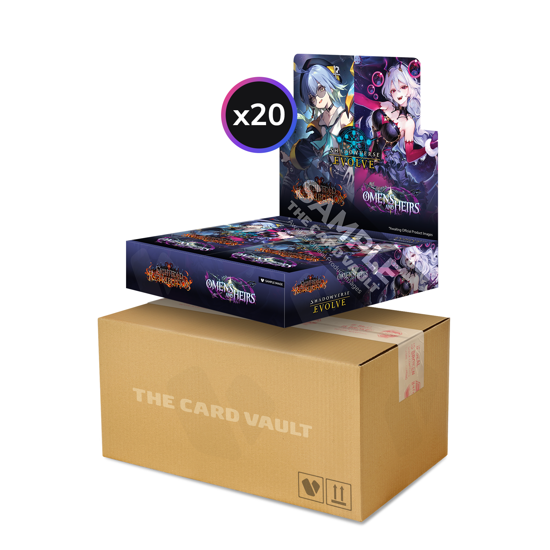 Shadowverse: Evolve - Combined Set 03 - Eightfold Retribution &amp; Omens and Heirs - Display Case (20x Booster Boxes)
