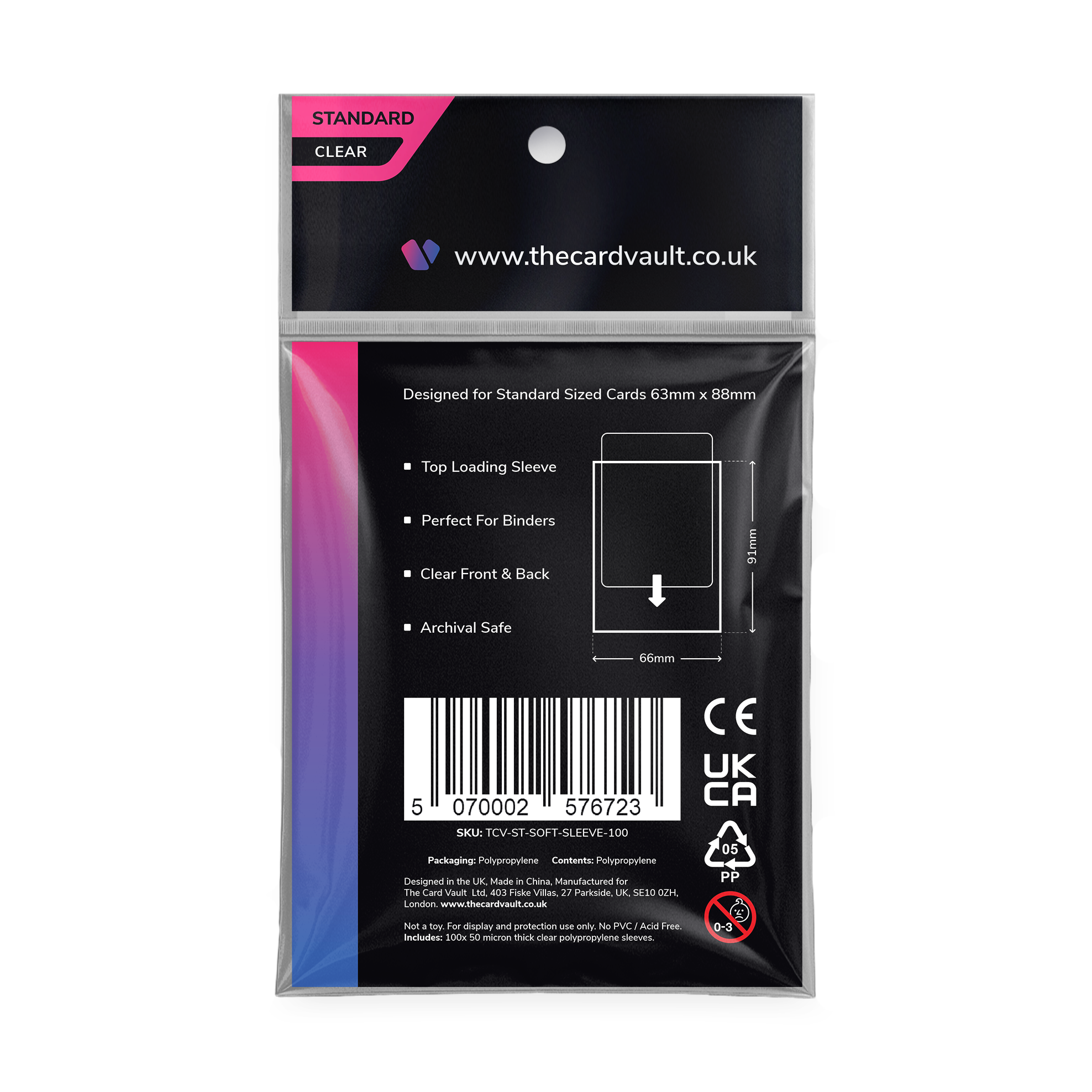 The Card Vault - Premium Trading Card Sleeves - Clear (100pk)