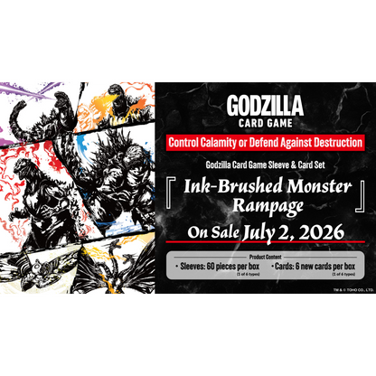 Godzilla Card Game - Sleeve &amp; Card Set - Ink Brushed Monster Rampage
