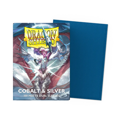 Dragon Shield - Dual Matte Sleeves - Standard Size - 100pk - Cobalt &amp; Silver Special Edition