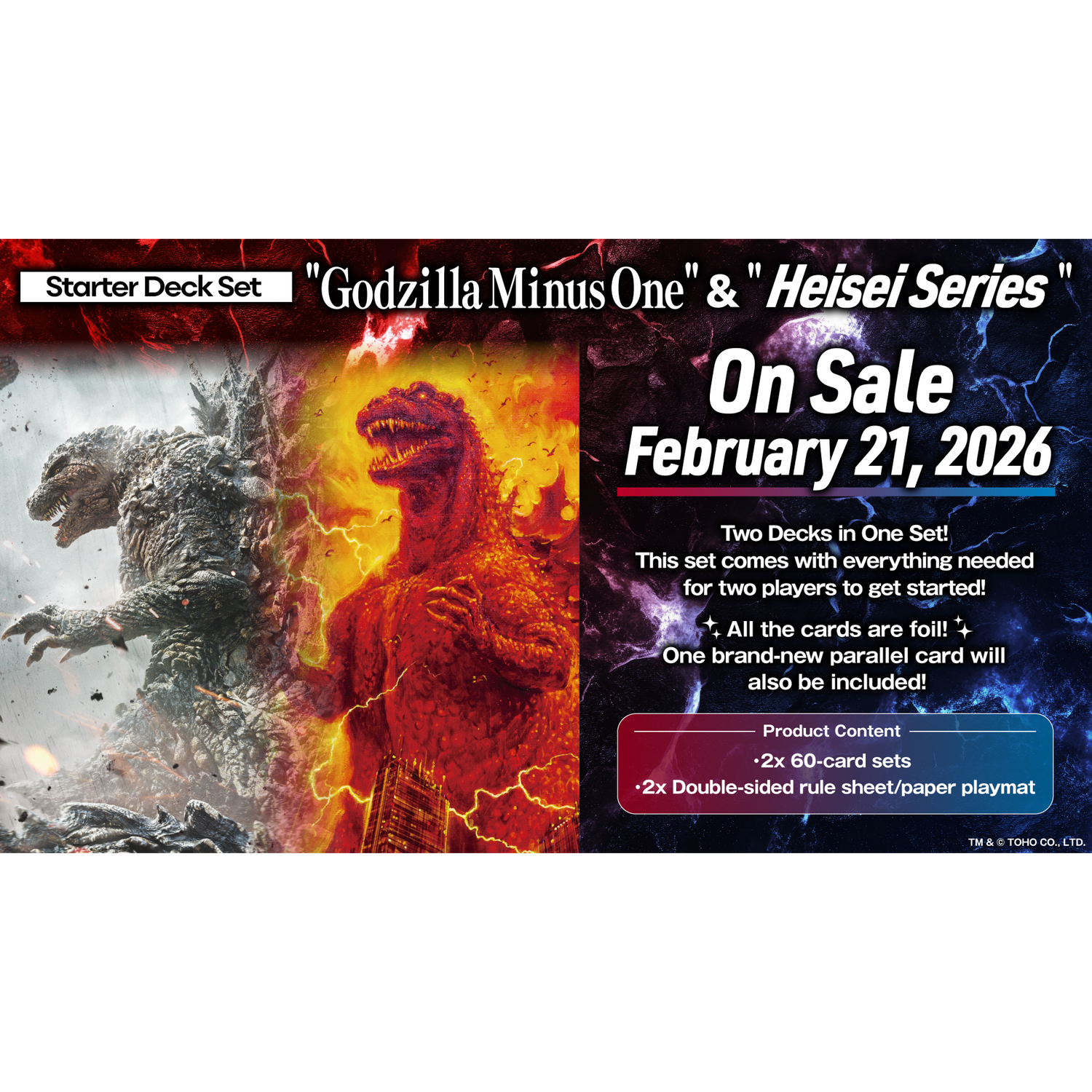 Godzilla Card Game - Starter Deck - Godzilla Minus One and Heisei Series Starter Deck Set (SDS01)