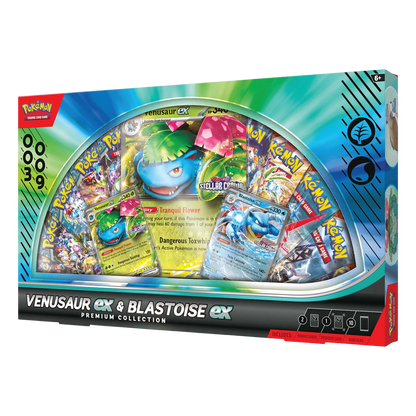 Pokemon TCG - Scarlet &amp; Violet - Venusaur ex &amp; Blastoise ex Premium Collection Box