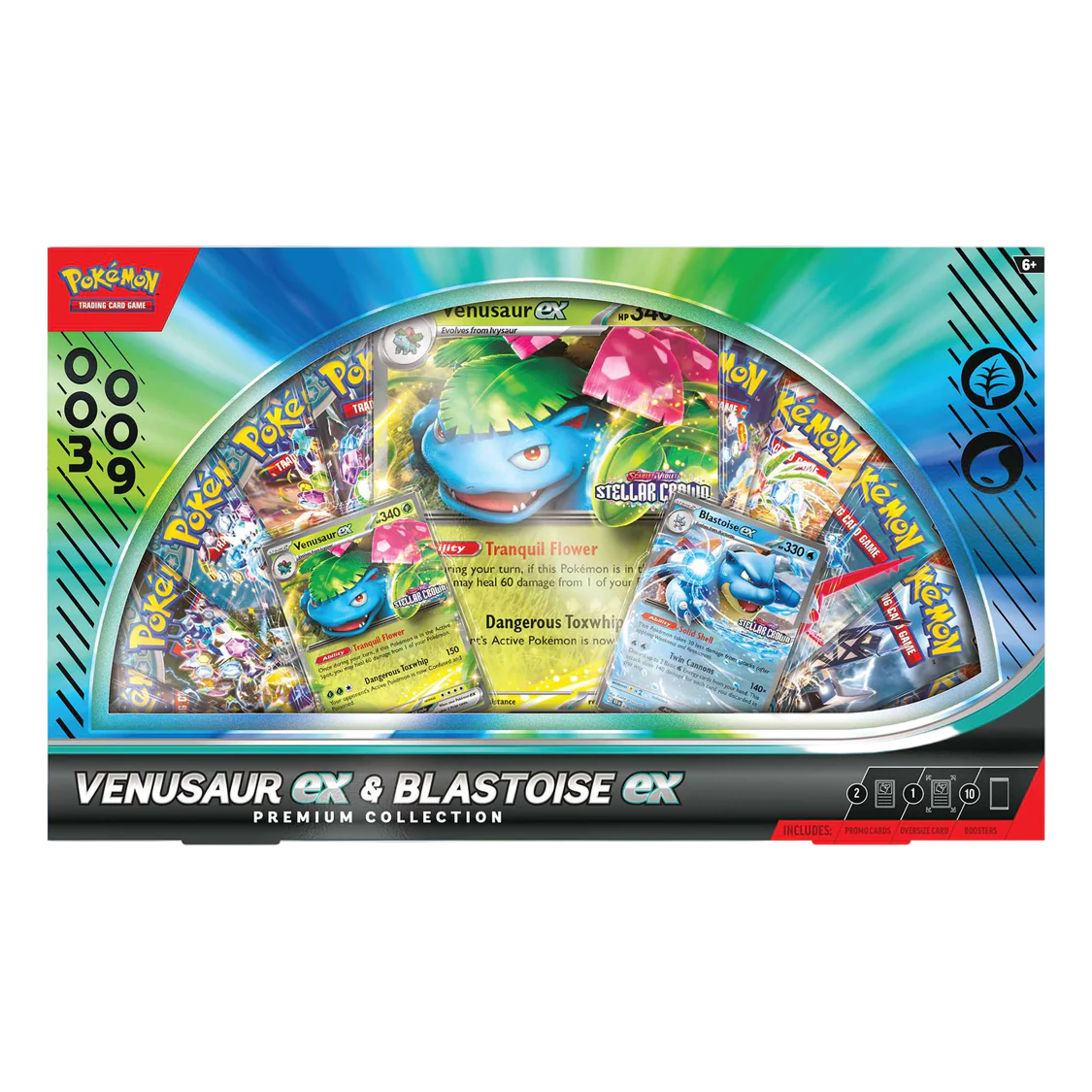 Pokemon TCG - Scarlet &amp; Violet - Venusaur ex &amp; Blastoise ex Premium Collection Box