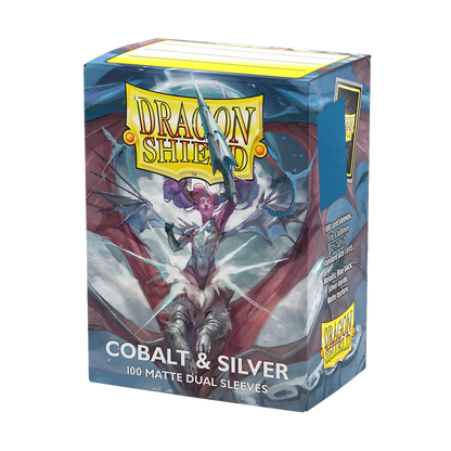 Dragon Shield - Dual Matte Sleeves - Standard Size - 100pk - Cobalt &amp; Silver Special Edition