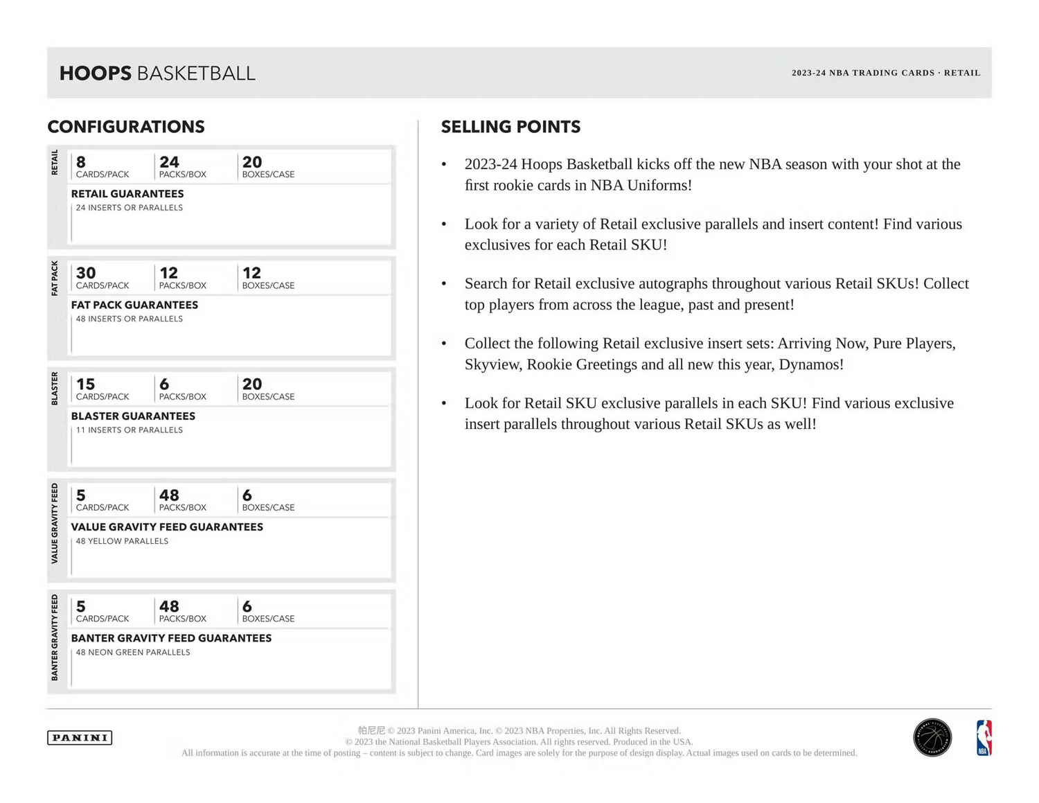 Panini - 2023/24 Hoops Basketball (NBA) - Fat Pack Box