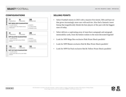 Panini - 2025 Select American Football (NFL) - Blaster Box