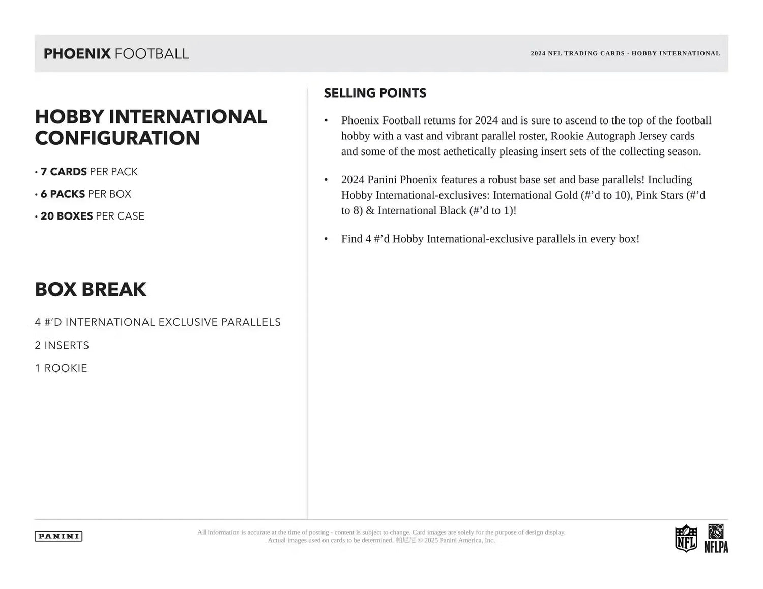 Panini - 2024 Phoenix American Football (NFL) - International Mega Box