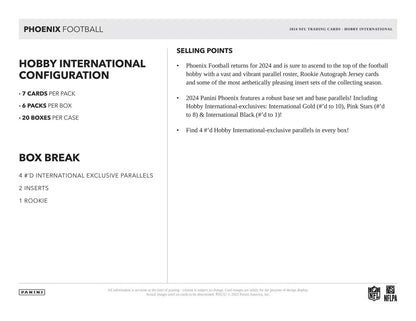 Panini - 2024 Phoenix American Football (NFL) - International Mega Box