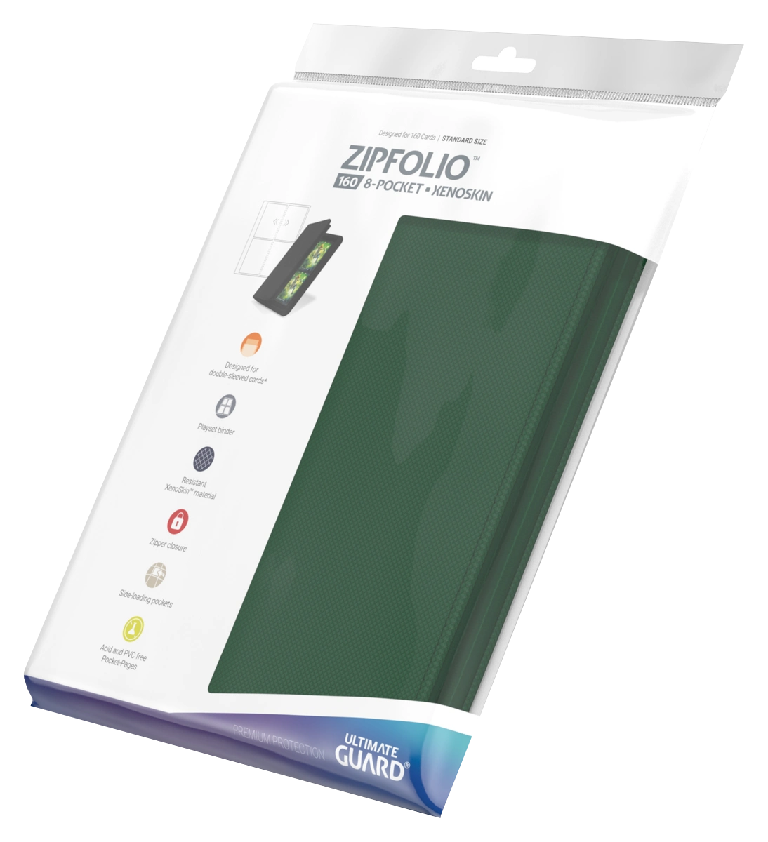 Ultimate Guard - Zipfolio 160 XenoSkin - 8-Pocket Portfolio - Green