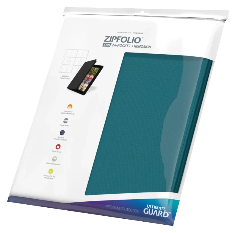 Ultimate Guard - Zipfolio 480 XenoSkin - 24-Pocket Portfolio - Petrol Blue