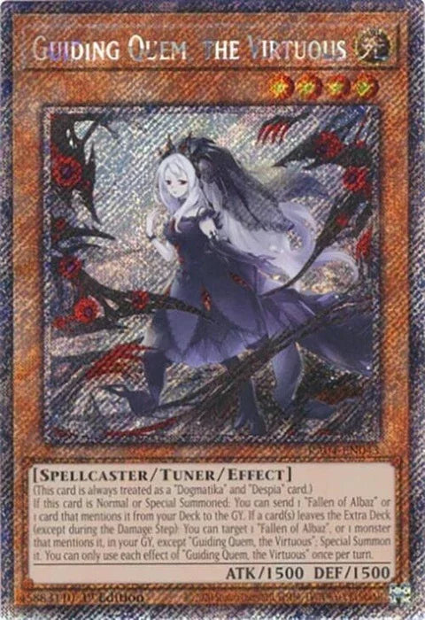 Guiding Quem, the Virtuous (Platinum Secret Rare) (RA04-EN043)