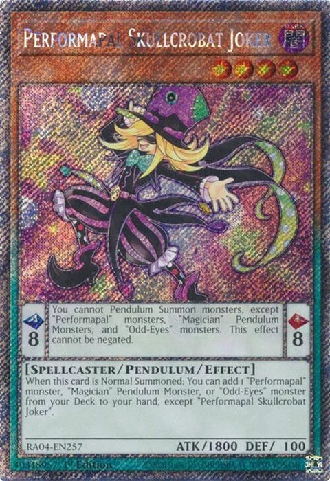 Performapal Skullcrobat Joker (Platinum Secret Rare) (RA04-EN257)